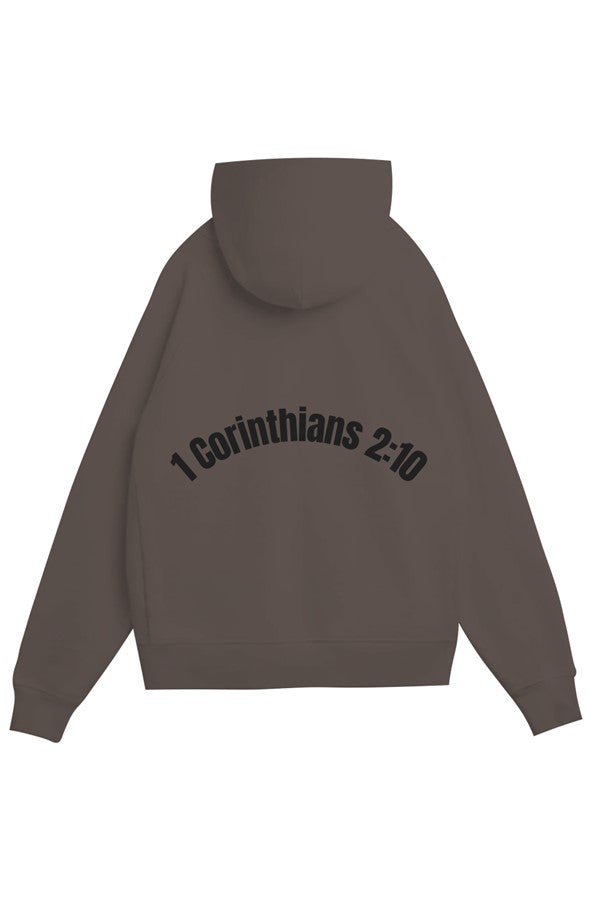 1 Corinthians 2:10 DIG DEEP-RECOGNITION Heavy Organic French Terry Hood EMBROIDERED (Unisex)