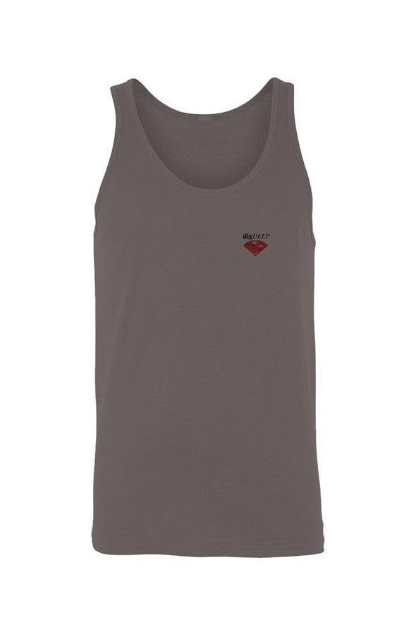 DIG DEEP-RUBY Jersey Tank EMBROIDERED (Unisex)