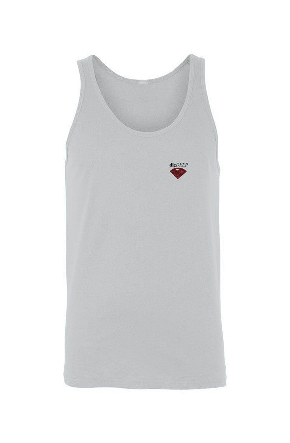 DIG DEEP-RUBY Jersey Tank EMBROIDERED (Unisex)