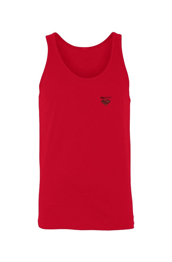DIG DEEP-RUBY Jersey Tank EMBROIDERED (Unisex)