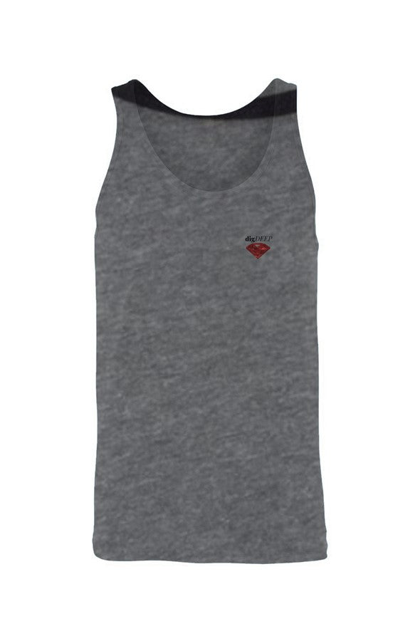 DIG DEEP-RUBY Jersey Tank EMBROIDERED (Unisex)