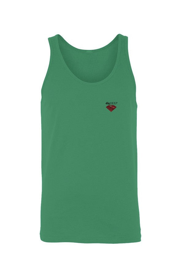 DIG DEEP-RUBY Jersey Tank EMBROIDERED (Unisex)
