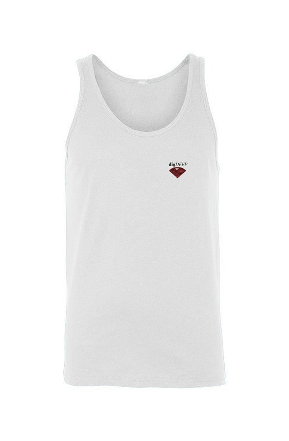 DIG DEEP-RUBY Jersey Tank EMBROIDERED (Unisex)